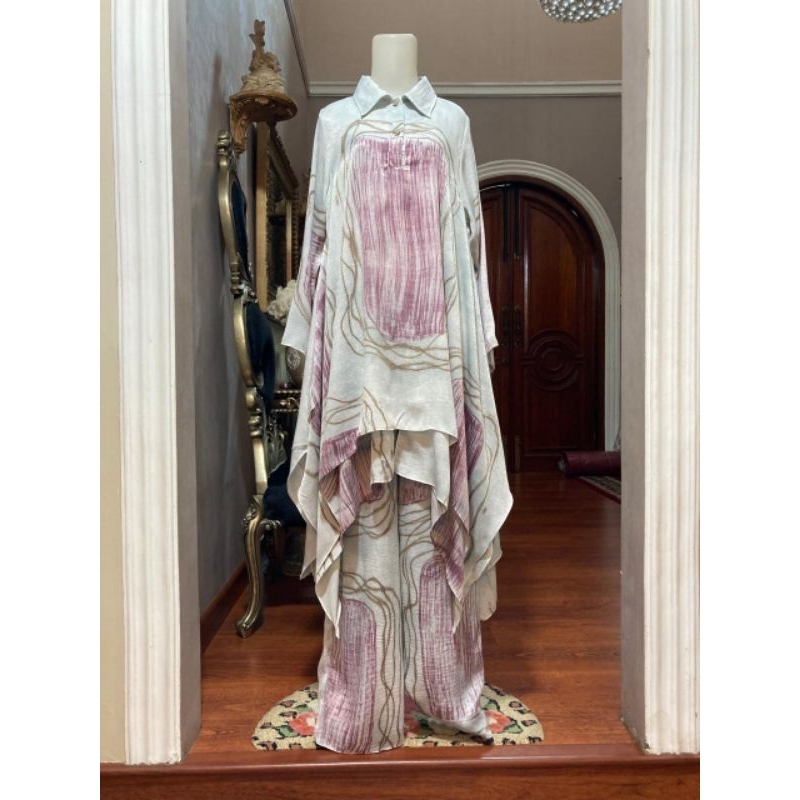 Setelan baju celana kulot wanita muslimah tie dye,baju kondangan,baju pesta / zerola store