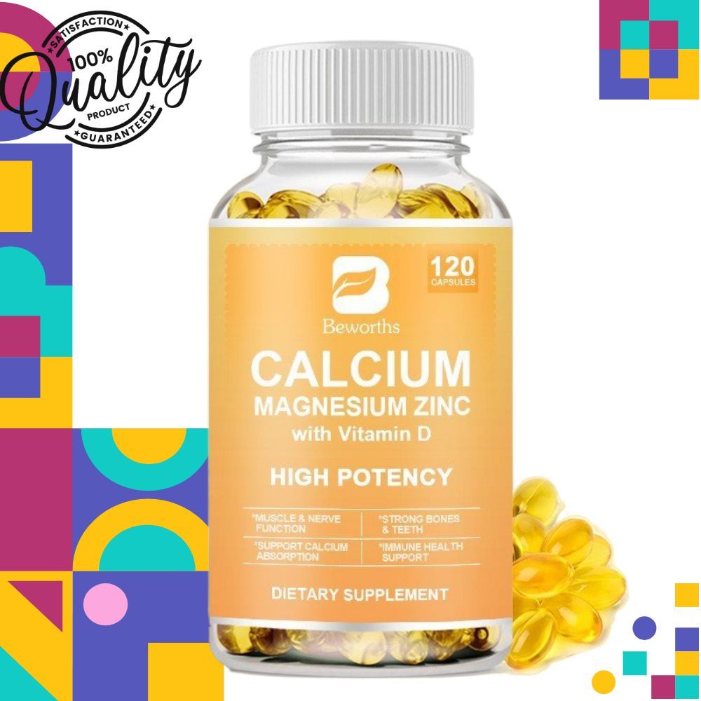 BEWORTHS Kapsul Kalsium Magnesium Seng dengan Vitamin D Fungsi Saraf Otot Tulang & Gigi yang Kuat