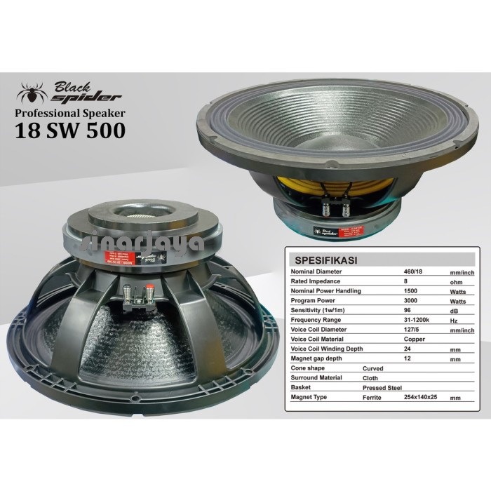 Bs 18 Sw 500 Speaker Komponen Black Spider - 18 Inch  Ready
