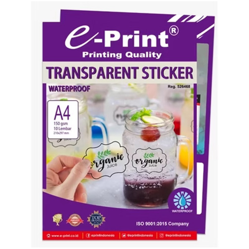 

HJK E-Print Sticker Transparan A4 150 Gsm 10 Sheets
