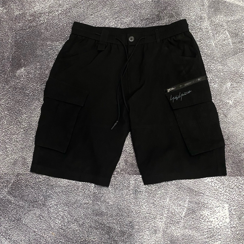 YOHJI YAMAMOTO Y3 TWILL CARGO SHORT PANTS BLACK