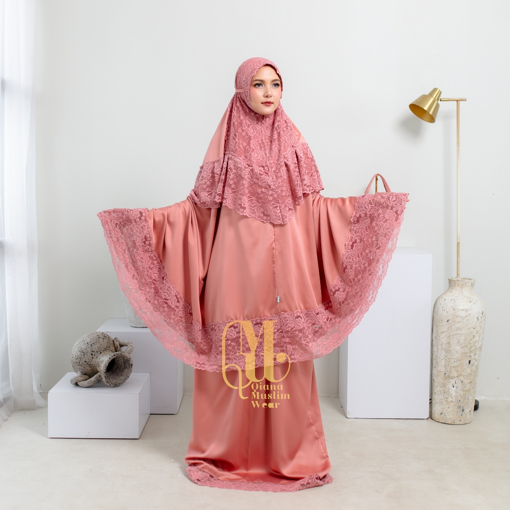 RB QMW - Mukena Silky Premium 2in1 Renda Brukat Exclusive Jumbo Lembut Halus Adem Anti Kusut Tas