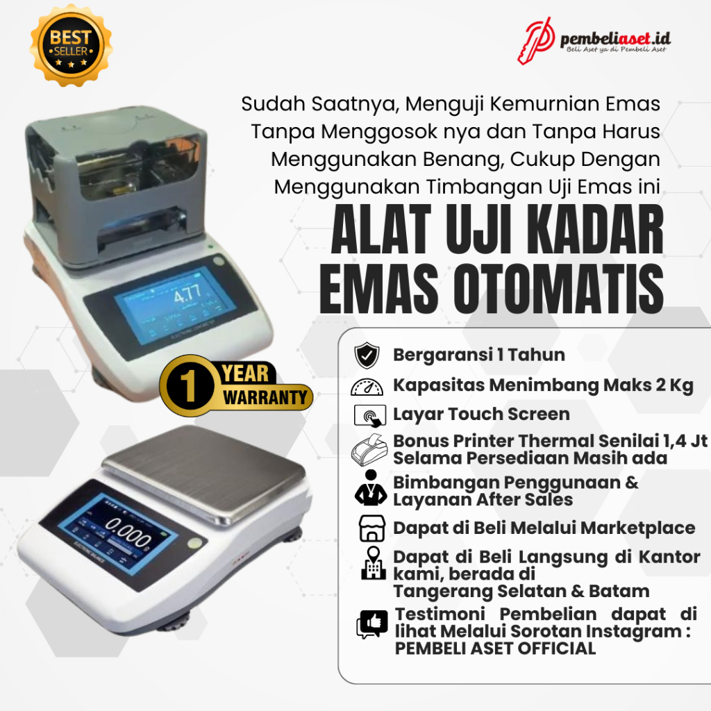 Timbangan Emas Digital - Alat Uji Kadar Emas Otomatis