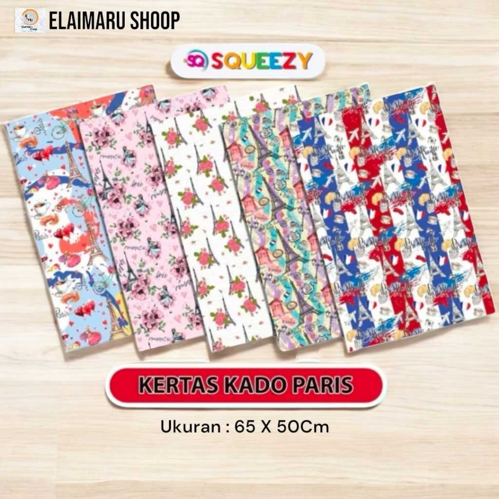

Kertas kado SQUEEZY 1 Pack Isi 50 Lembar