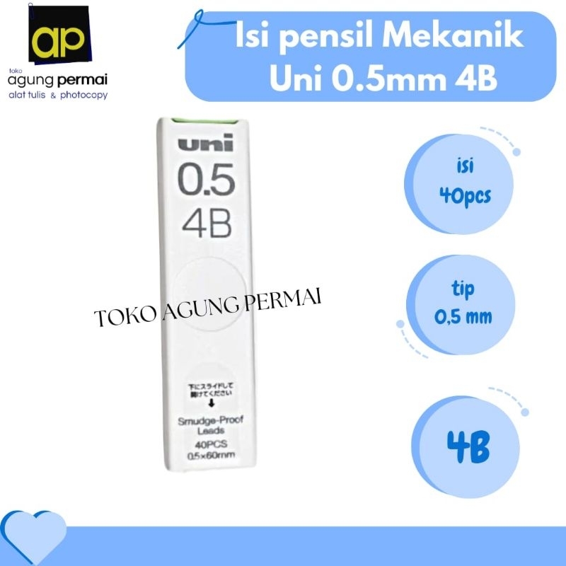 Isi pensil Mekanik Uni 0.5mm 4B