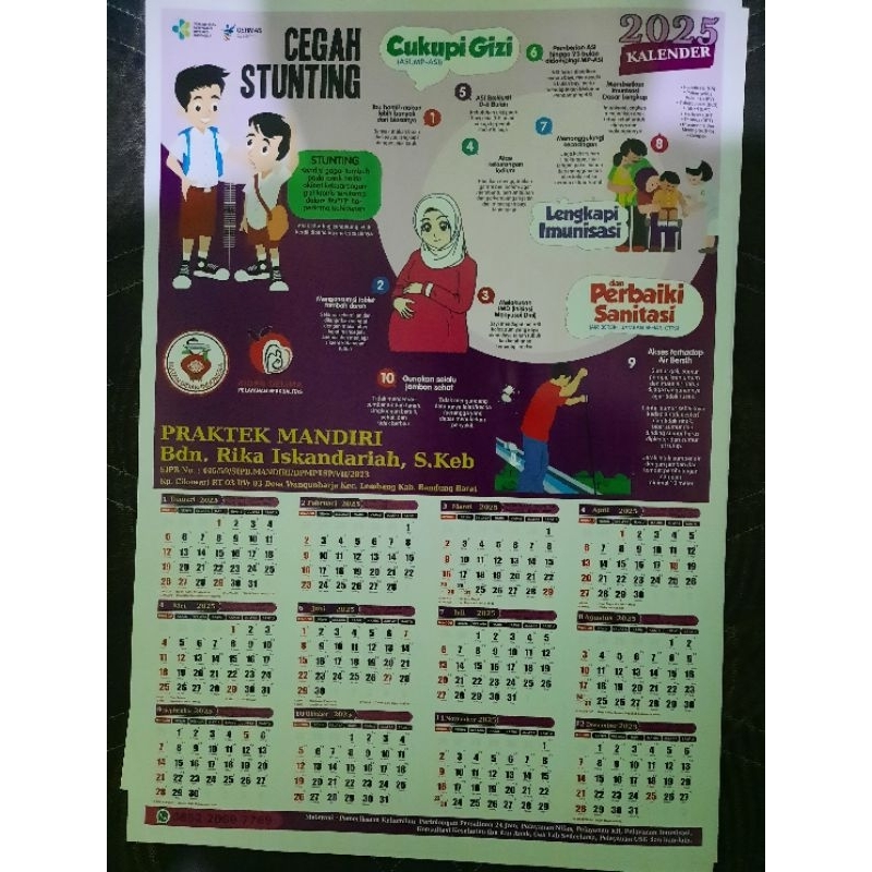 

Kalender 2025 Kalender Dinding Custom Ukuran Besar 36 x 52 cm