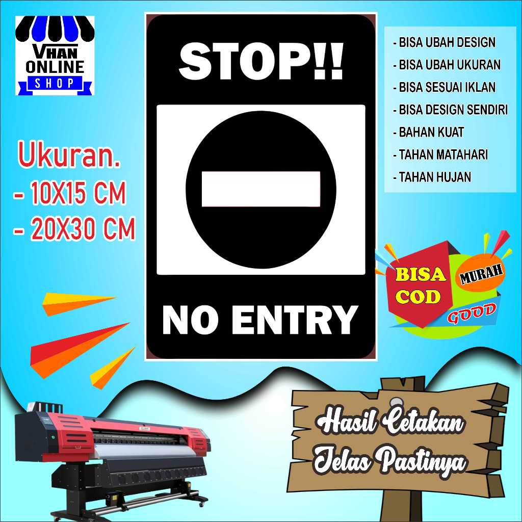 

Cetak Sticker Tempelan Stop No Entry Putih