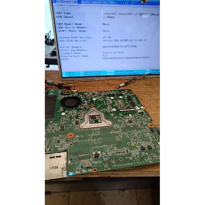 Mobo motherboard acer V3 471g, e1 431, e1 471 core i7 gen 3