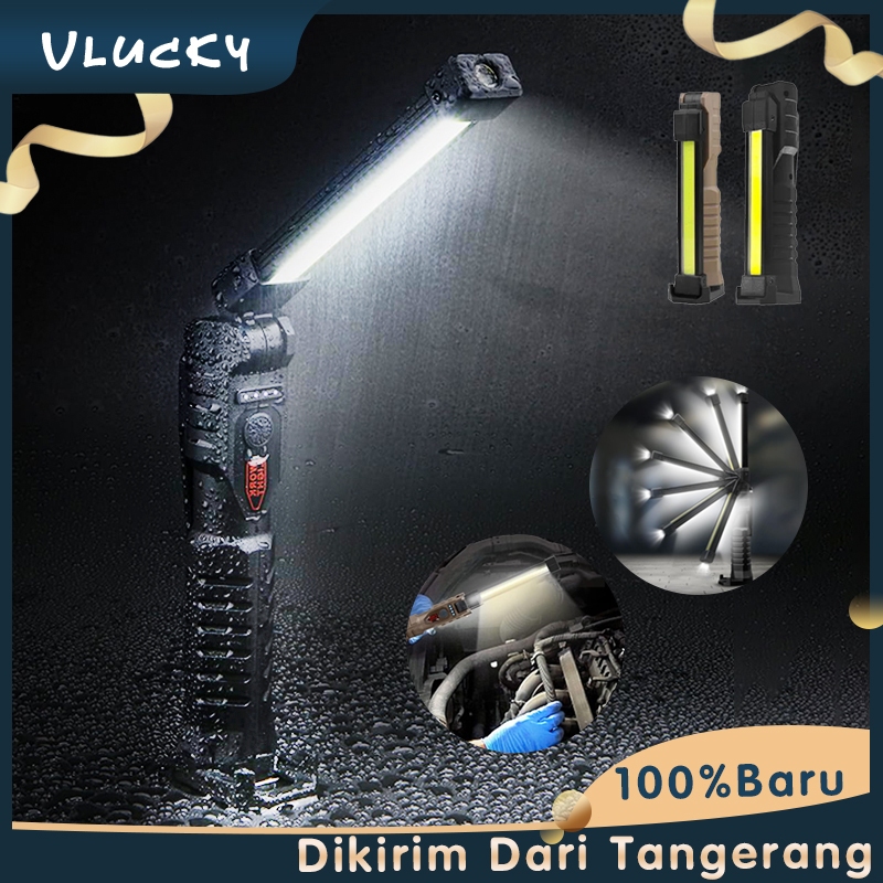 Senter Worklight LED Lipat Lampu Magnet COB Charger Lampu Portable
