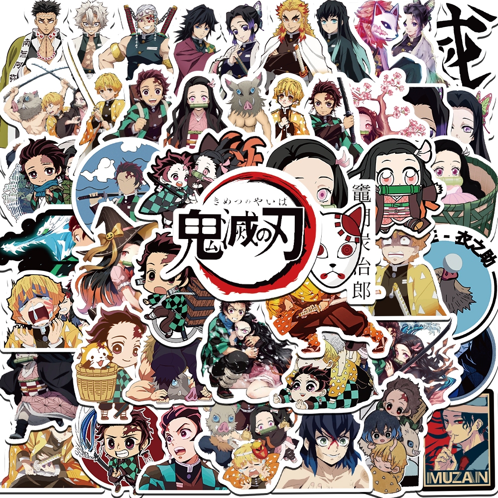 

[50PCS] HOT Stiker Anime“Demon Slayer”Decal Kartu Anti Air- Sticker Aesthetic Buku Journal Koper Casing Laptop Helm Motor Botol