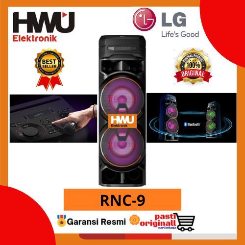 LG RNC9 XBOOM Bluetooth Speaker - Hitam, 8mm Woofer, LED Dance Lighting