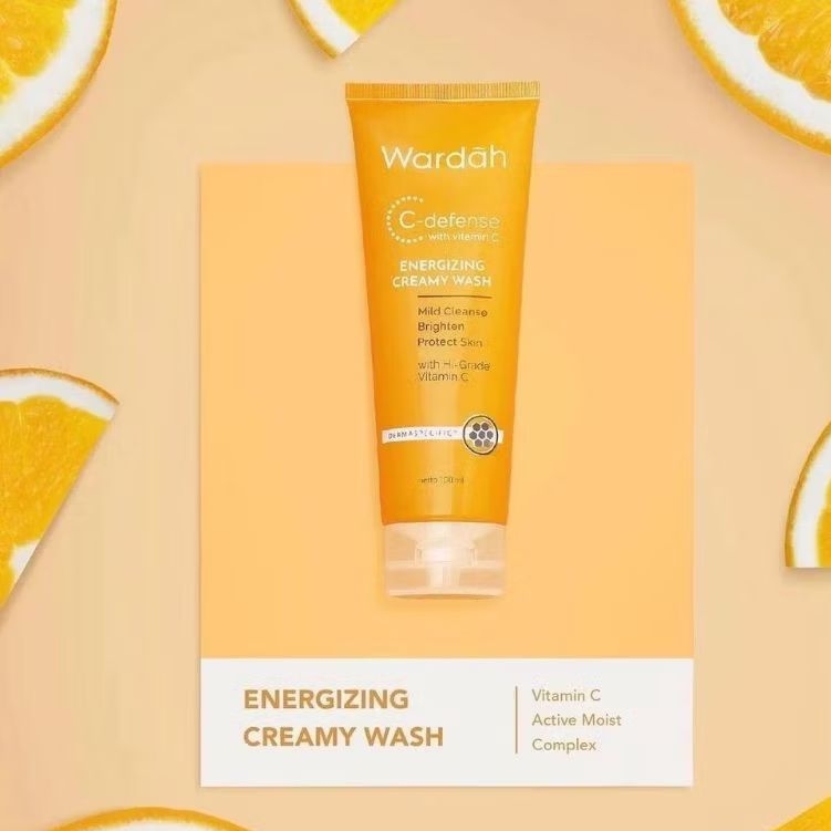 WARDAH C-Defense Energizing Creamy Wash Vitamin C 100ml - Sabun Cuci Muka Pembersih Wajah Facial Was