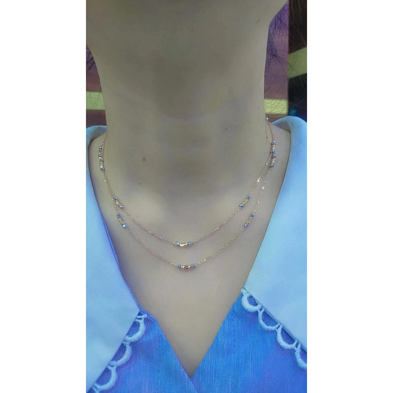 kalung 2 layer emas 17k