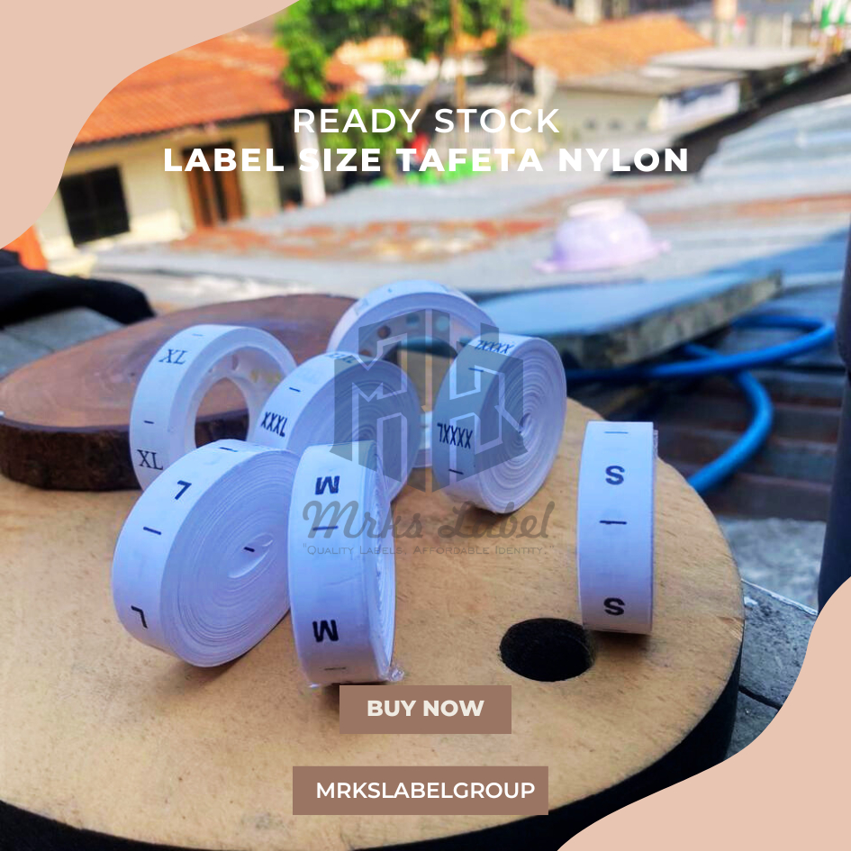 label size S dan M /label tapeta nilon