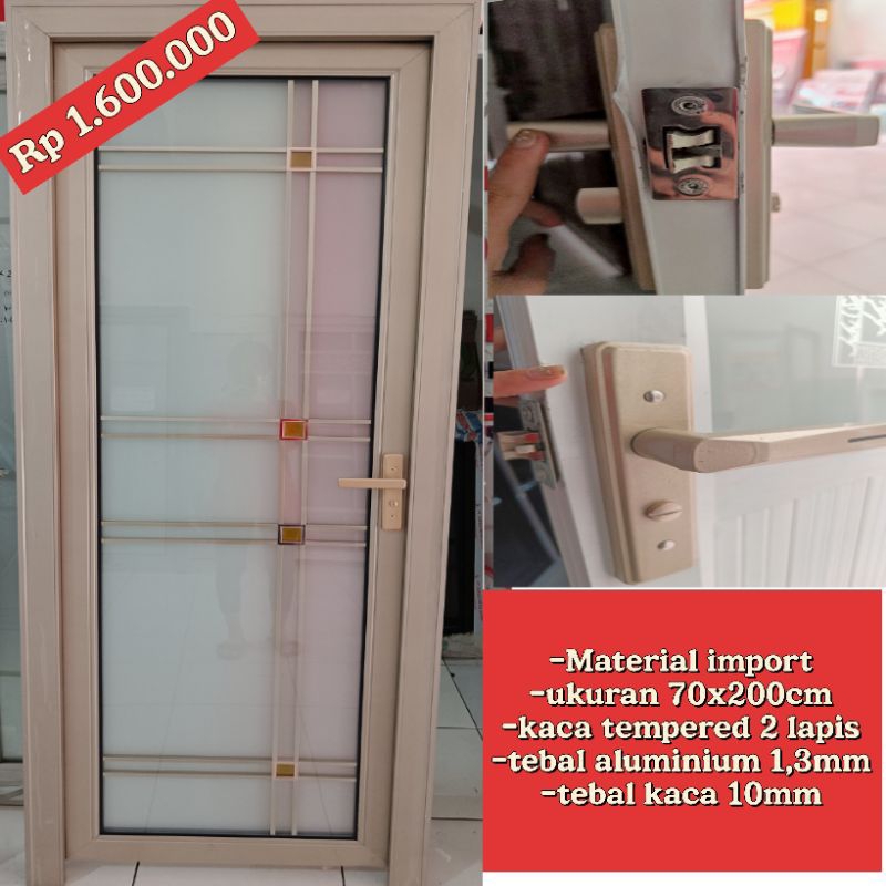 Pintu kamar mandi aluminium 70x200cm