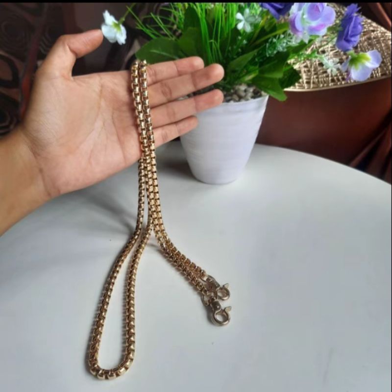 tali tas rantai berkualitas murah/rantai ulir besi nikel tebal import/asesoris tas wanita rantai