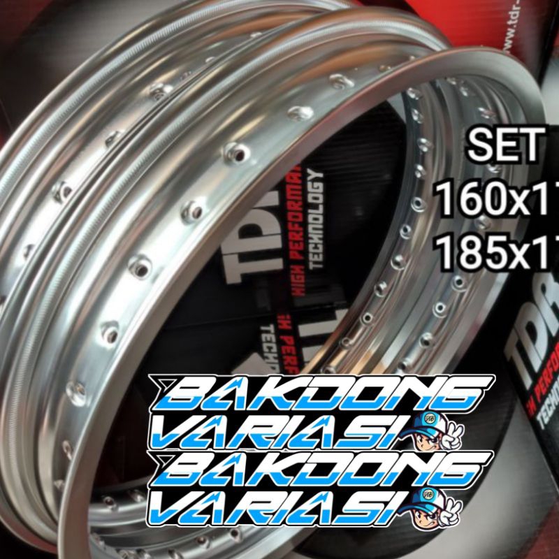 Velg TDR W Shape 140/160/185 Ring 17 Silver Glossy 1 Set
