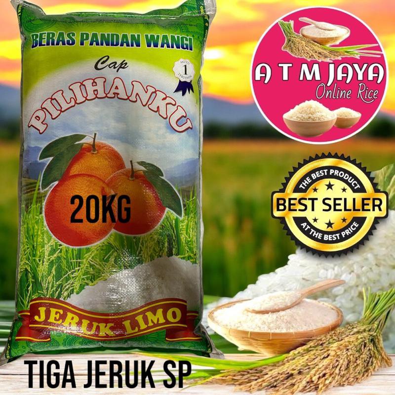 

Beras cap tiga jeruk wangi pandan 5kg 10kg 20kg termurah