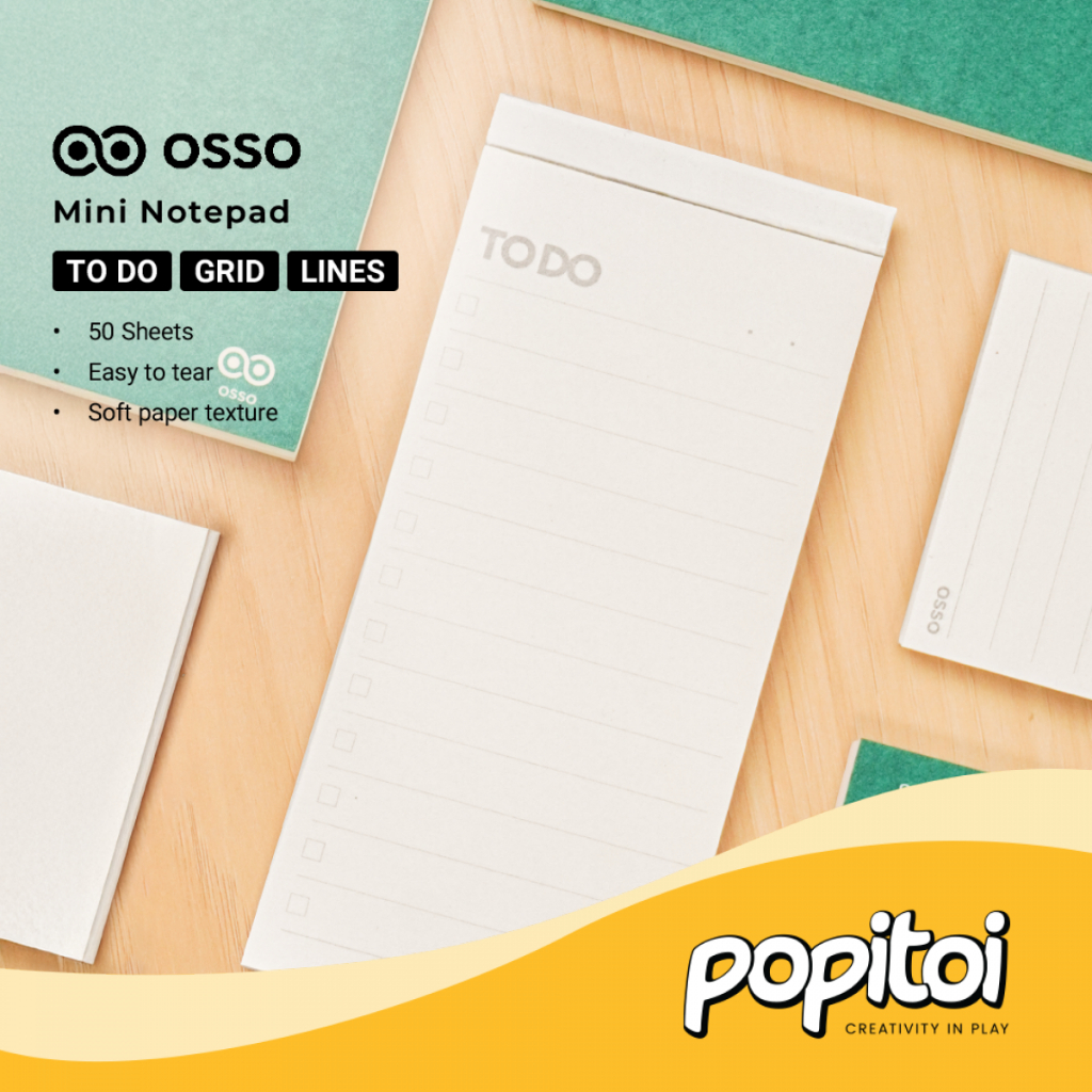 

OSSO Mini Notepad To Do Lines Grid Memo Pad Kraft Planner Todo Kertas Catatan List