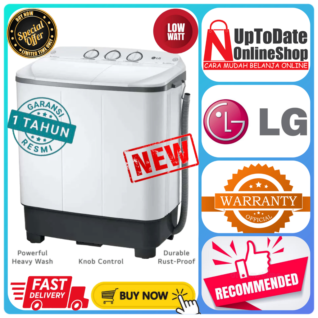 MESIN CUCI LG P700NONP P7000N 2 TABUNG 7KG TWIN TUB LG SUPER LOW WATT SUPER BIG PULSATOR MESIN CUCI 