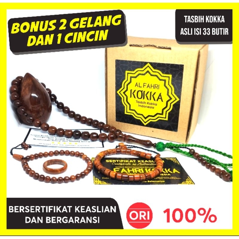 ISI 33 BUTIR 10MM BESAR RUMBAI TASBIH  KOKKA ASLI 100 % BERSETIFIKAT