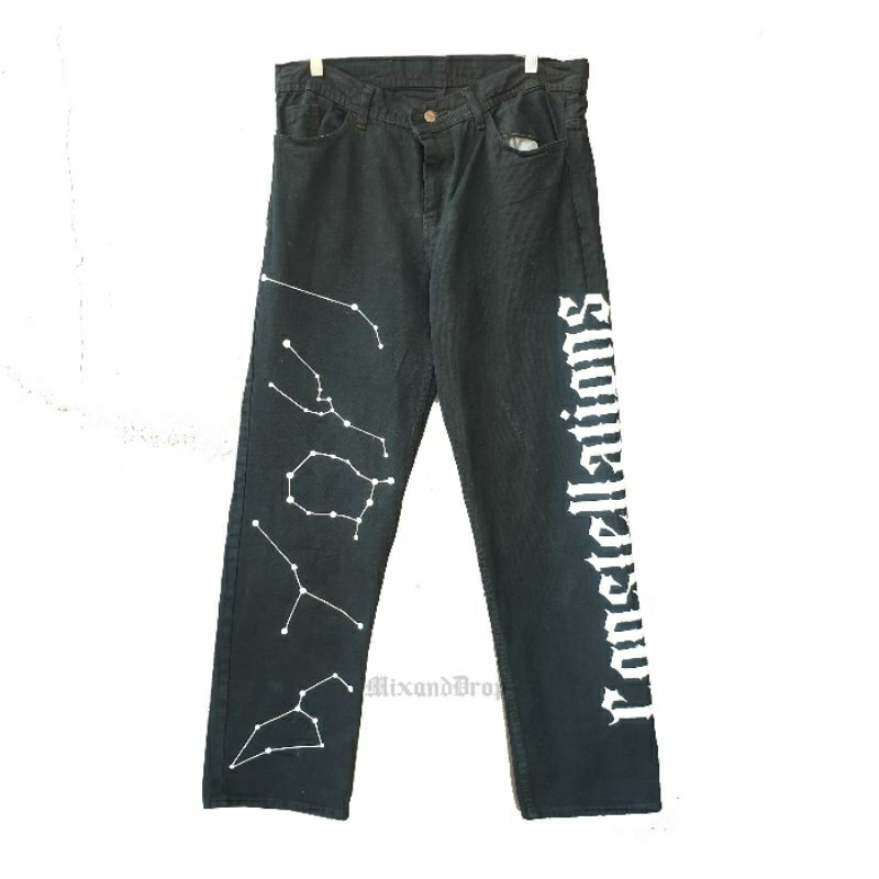 CONSTELLATION Denim Long Pants Painted | Celana Jeans Painted | Celana Loose Jeans | Celana Loose Fi