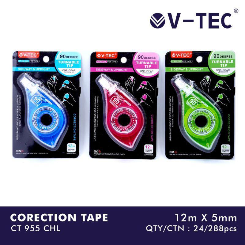 

V-TEC CORRECTION TAPE TYPE CT-955 CHL - PITA KOREKSI - TIPE EX KERTAS