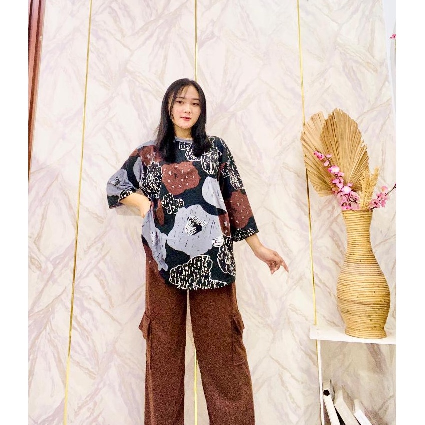 Termurah ONESET KAOS LANICHA  SETCEL WANITA PREMIUM  SETELAN KAOS OVERSIZE LANICHA