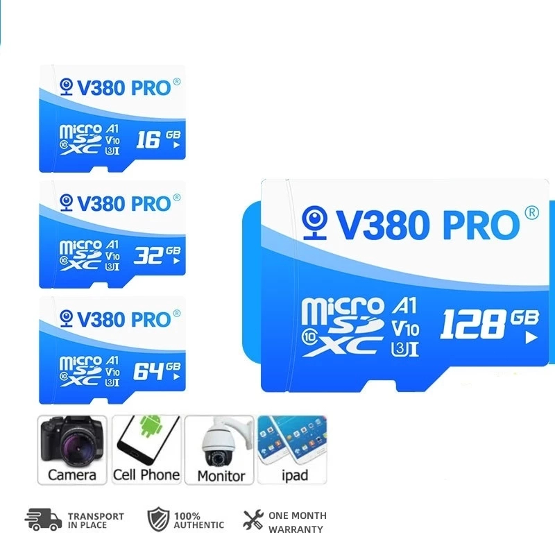 Kartu Memori Asli V380 128Gb Untuk Kamera Cctv 64Gb 32Gb Kartu Sd Kelas 10 Kecepatan Tinggi Hingga