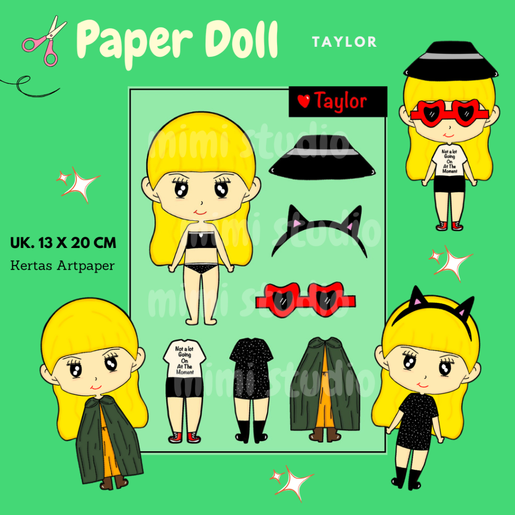 Taylor Paper Doll Bongkar Pasang  Boneka Kertas Bp Bpan