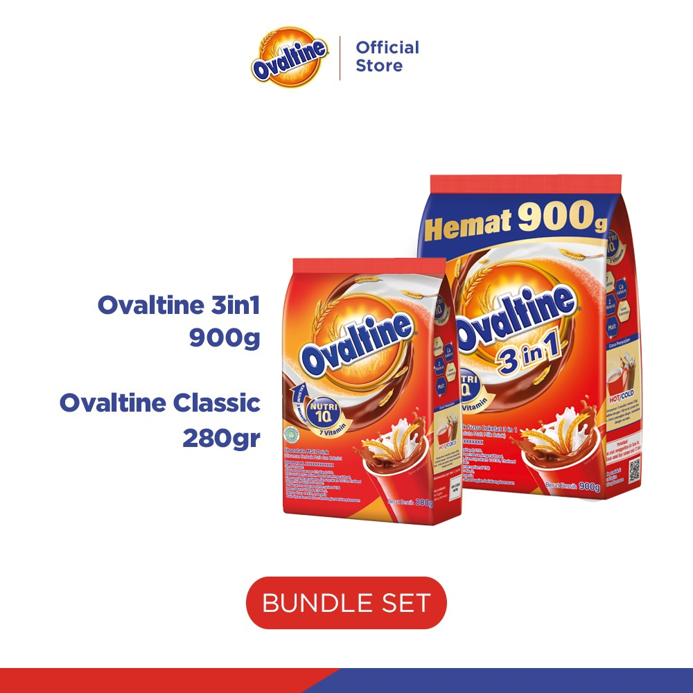 

OVALTINE Paket Bundle 3in1 900g dan Classic 280g