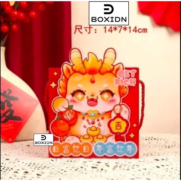 

Box mika Imlek Box Mika Lucky Box mika CNY Box Mika Kue Imlek snack - Naga 14x7x14