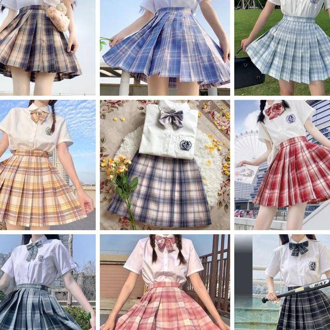 Price Wetrose Fashion JK Uniform Orinal Short Skirt Full College Style Student Suit Lattice Seragam 
