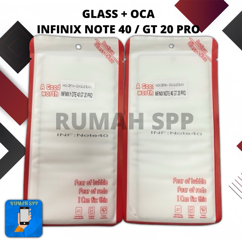 GLASS + OCA / KACA LCD / KACA DEPAN INFINIX NOTE 40 / GT 20 PRO (ORIGINAL)