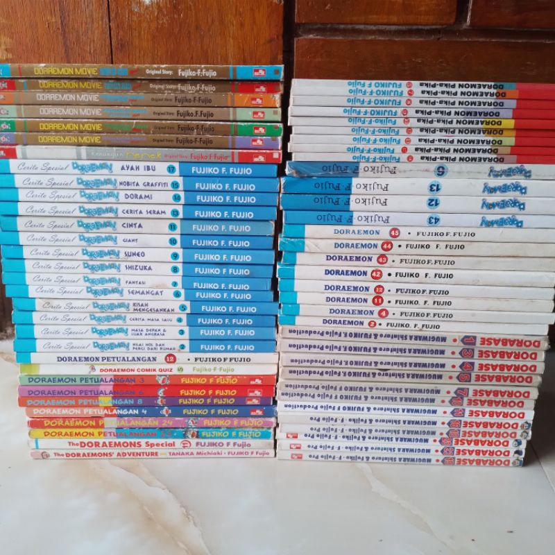 komik doraemon petualangan, dorabase dll, set 64 buku