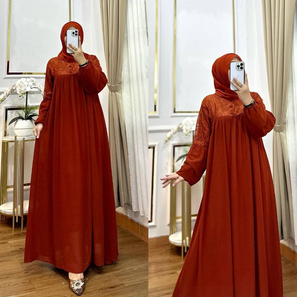 BAJU VIOLA DRESS GAMIS BRUKAT BROKAT PREMIUM CERUTY BABYDOLL PESTA KONDANGAN ARISAN NIKAHAN LEBARAN 
