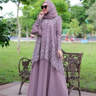 RISKA DRESS - BAJU DRESS GAMIS BUSUI BRUKAT BROKAT PESTA KONDANGAN ARISAN NKAHAN LEBARAN WANITA MUSL