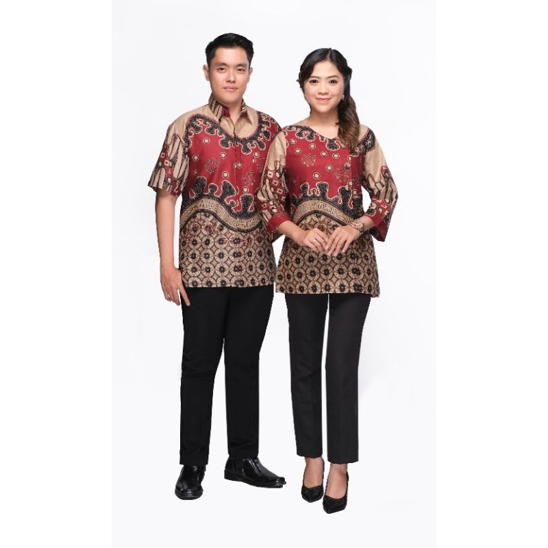 Batik Sarimbit/Cauple Atasan Luna Marun