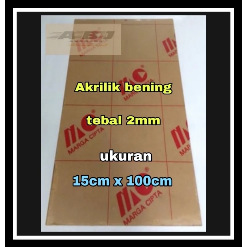 Akrilik bening 2mm ukuran 15x100/Acrylic lembaran/AKRILIK MURAH