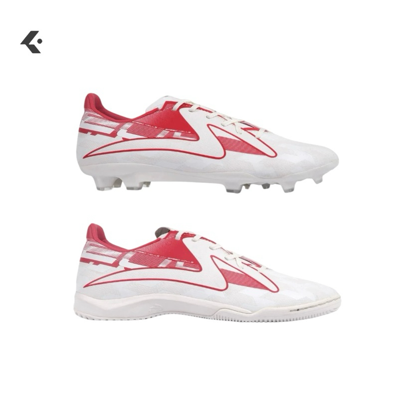 Specs sepatu sepak bola acc deux fg/in white scarlet - sepatu bola specs original