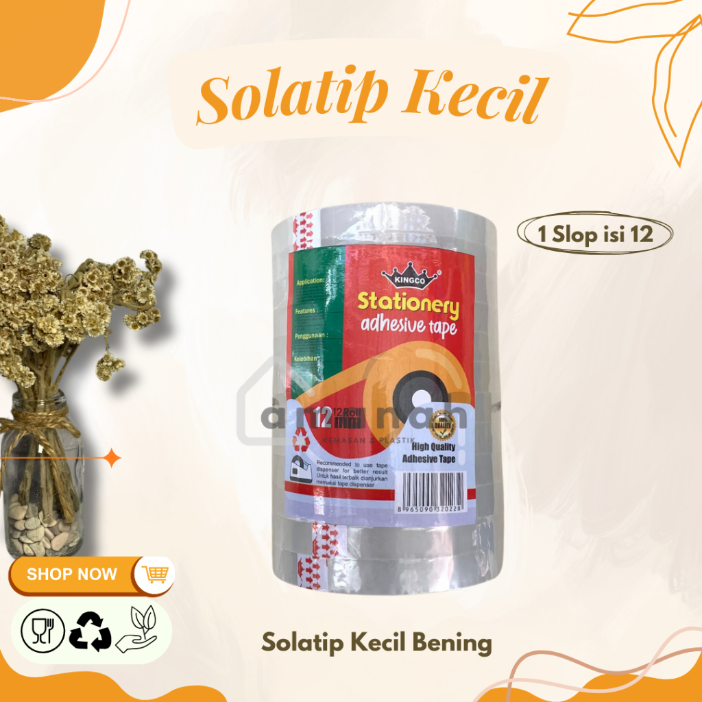 

Isolasi Kecil 12 mm × 63 Meter " KINGCO" / Selotip Kecil Bening Ecer