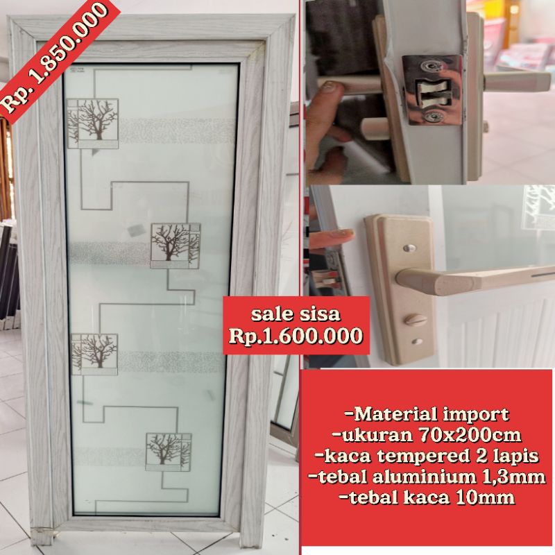 pintu kamar mandi aluminium 70x200cm
