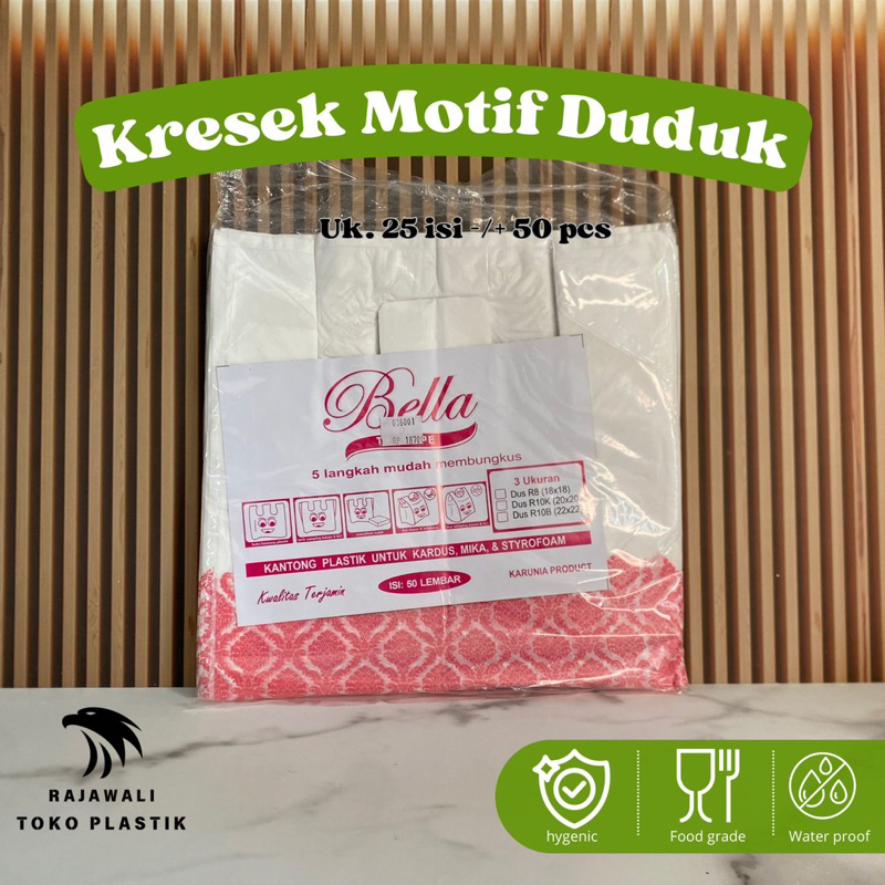 [PACK ISI -/+ 50 pcs ] Kantong Kresek Motif Selamat Menikmati / Kresek Kotak Nasi Box Hajatan