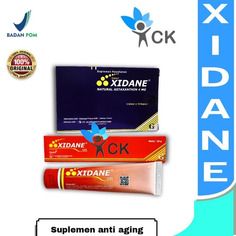 XIDANE 4 MG BOX ISI 30 / gel astaxanthin suplemen kecantikan dan anti oksidan