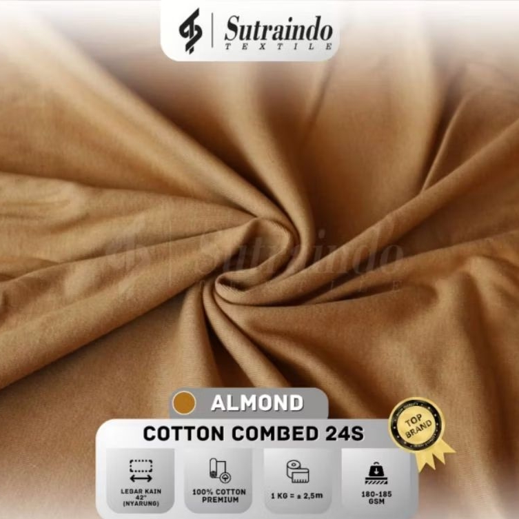 KAIN COTTON COMBED 24S (ALMOND) PER 0.5 KG