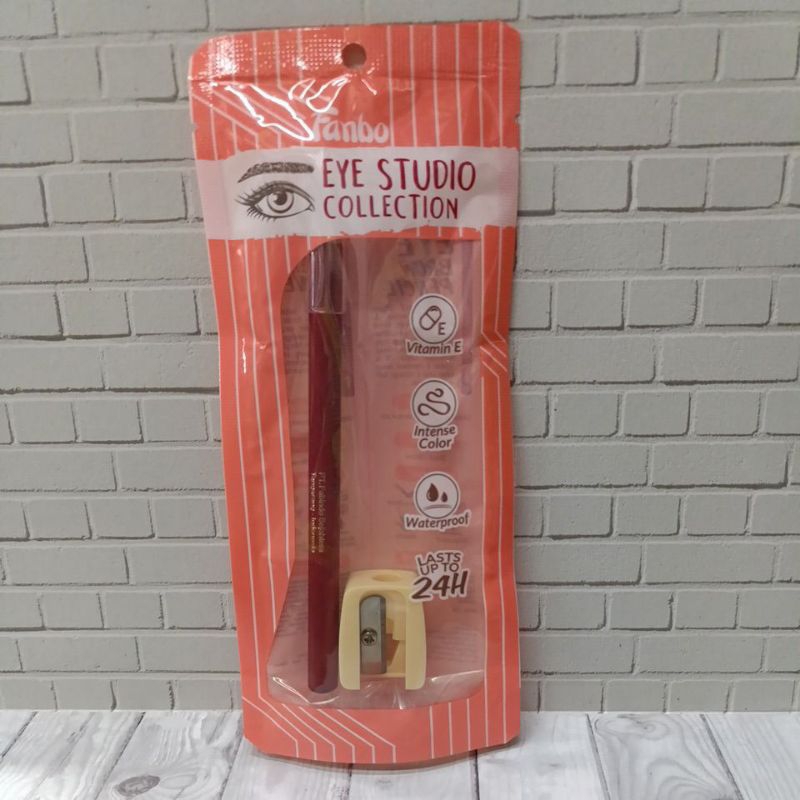 Fanbo pensil alis + rautan. warna darkbrown