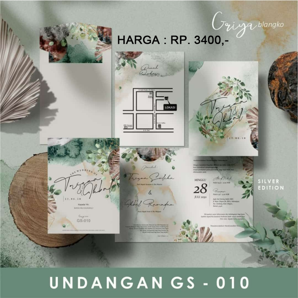 Cetak Undangan Blangko Pernikahan terjangkau Griya Silver 010