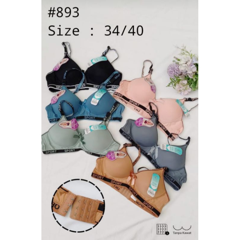 tiana .Hanna bra .tely.3369 bra abg tanpa kawat Bra sport secret kancing 3