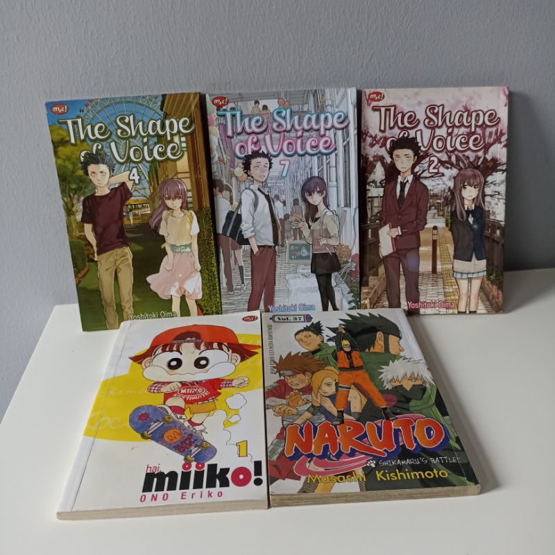 Komik The Shape Of Voice Vol 2, 4, 7. Hai Miiko vol 1. Naruto Vol 37 (secondhand book, good conditio
