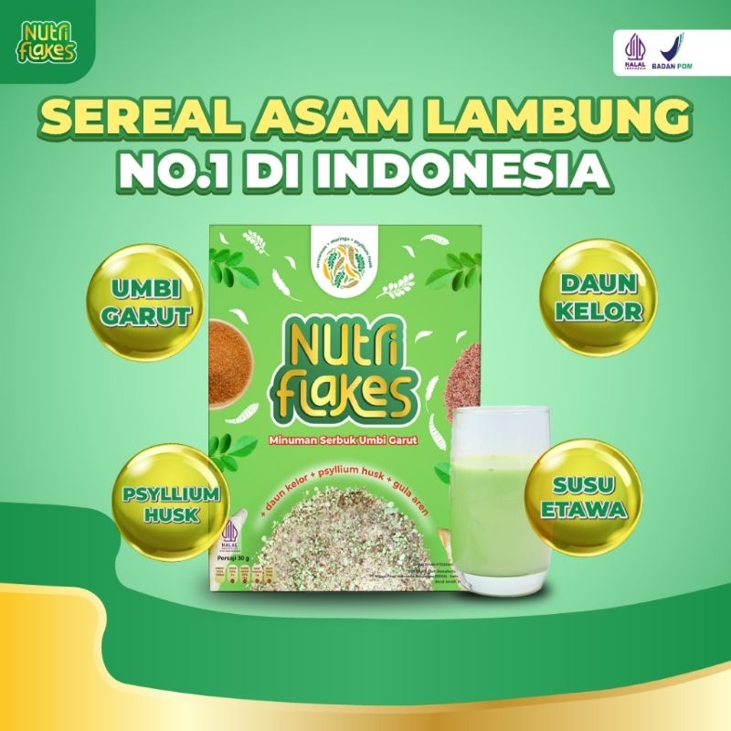 

Nutriflakes Original sereal asam lambung umbi garut